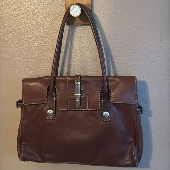 ⚪️Michael Kors vintage Satchel Bag Saddle brown Leather - Picture 1 of 13